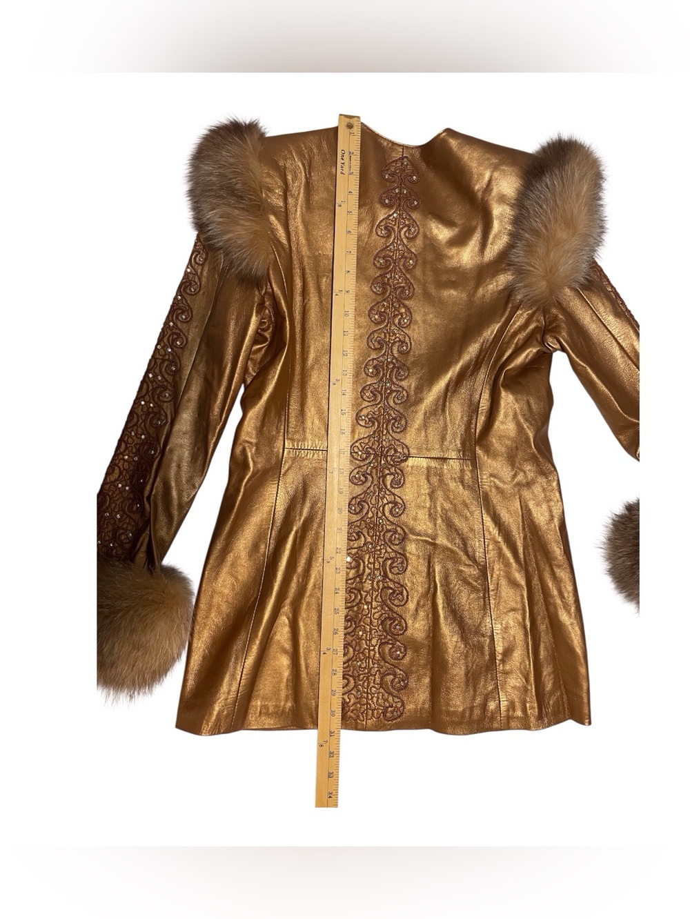 Vintage Dero by Rocco D'Amelio Women's Metalic Copper Fur Jacket,M - Picture 9 of 14